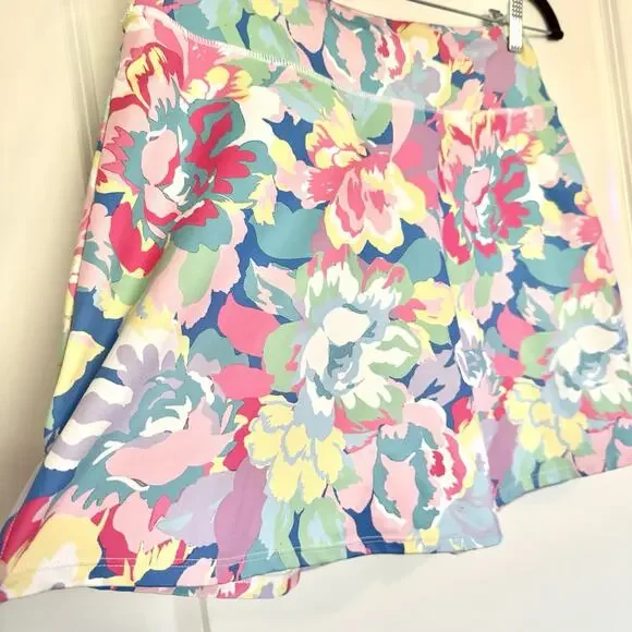 Boston Proper Skirt Skort Womens Sz 6 Pink Floral Lined Mini Retro Tennis Resort - Picture 4 of 16